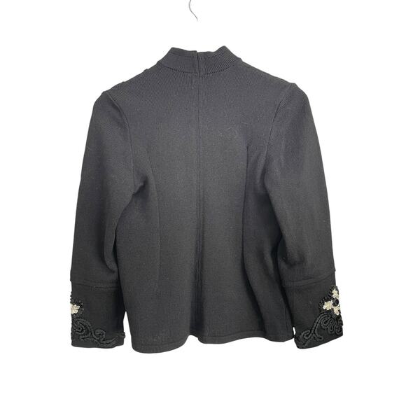 VTG. Toula Cardigan Sweater Womens Size 8 Artsy Ribbon Embroidery Old Money USA - Picture 2 of 9